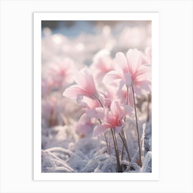 Frosty Botanical Cyclamen 2 Art Print