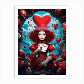Alice In Wonderland Surreal Queen Of Hearts Art Print