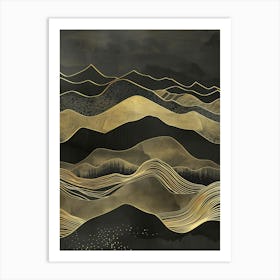 Gold And Black 28 Art Print