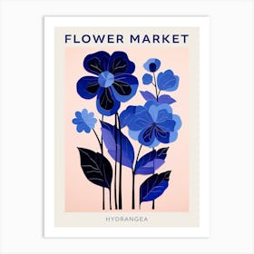 Blue Flower Market Poster Hydrangea 1 Art Print