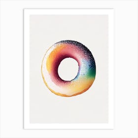 Powdered Sugar Donut Abstract Line Drawing 3 Art Print