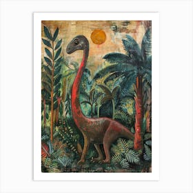 Dinosaur Impressionist Inspired Painting 4 Art Print