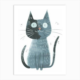 Chartreux Cat Clipart Illustration 1 Art Print