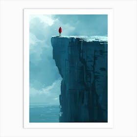 Man Stands On A Cliff Art Print