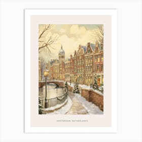 Vintage Winter Poster Amsterdam Netherlands 3 Art Print