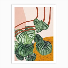 Abstract Shapes Calathea Orbifolia Plant Art Print