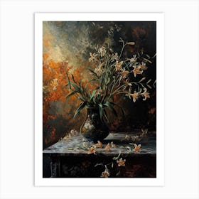 Baroque Floral Still Life Prairie Clover 2 Art Print