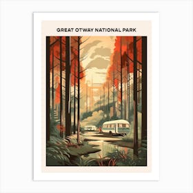 Great Otway National Park Midcentury Travel Poster Art Print