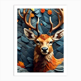 Deer stone Art Print