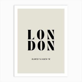 Neutral London Travel Art Print