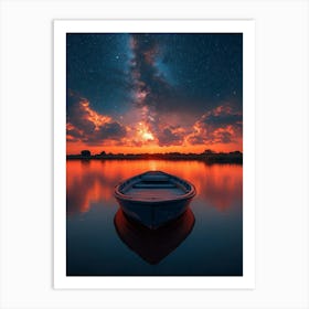 Boat On A Lake Art Print