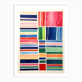 Striped Watercolor Painting Art Print