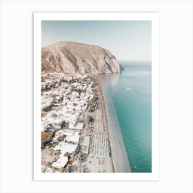 Black Beach, Santorini Art Print