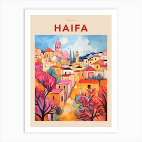 Haifa Israel 2 Fauvist Travel Poster Art Print