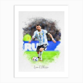 Lionel Messi Watercolor 1 Art Print