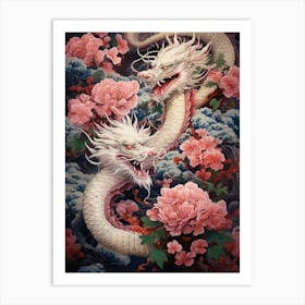 Japanese Dragon Illustration 8 Art Print