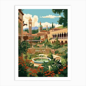 Tivoli Gardens Italy Gardens Illustration 1  Art Print
