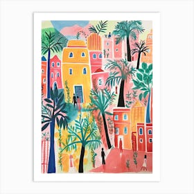 New Delhi, Dreamy Storybook Illustration 1 Art Print