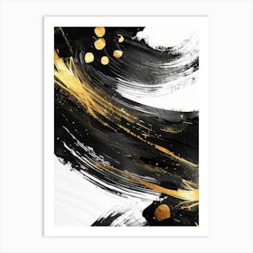 Abstract Black And Gold Painting 40 Art Print