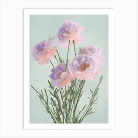 Lavender Flowers Acrylic Painting In Pastel Colours 1 Art Print