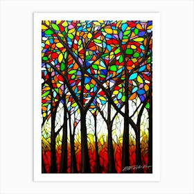 Forest Stain Glass - Forest Aesthetic Art Print