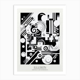 Illusion Abstract Black And White 5 Poster Art Print
