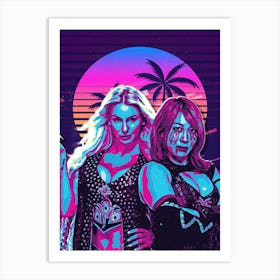 Charlotte And Asuka 80s Retro Art Print