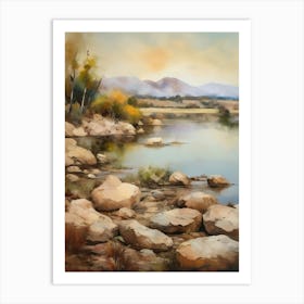 Forest Lake,Vintage Oil Painting,Farm Wall Decorations,Vintage Landscape,Vintage Landscape Oil Painting.7 2 Art Print