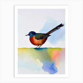 Dipper 2 Watercolour Bird Art Print