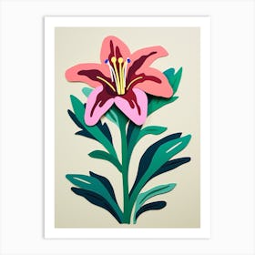 Cut Out Style Flower Art Lily 2 Art Print