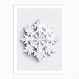 White, Snowflakes, Marker Art 1 Art Print