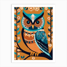 Owl Folk Art, 1379 Art Print