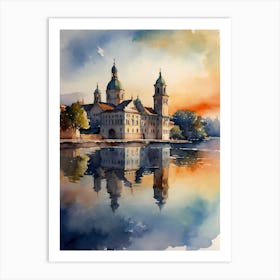 Watercolor Of A Church 2 Art Print