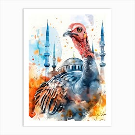 Watercolor Turkey Illustration Art Print