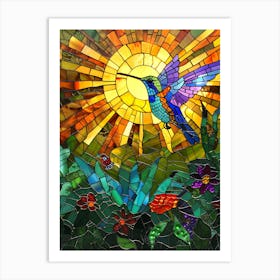 Hummingbird Stained Glass 22 Art Print