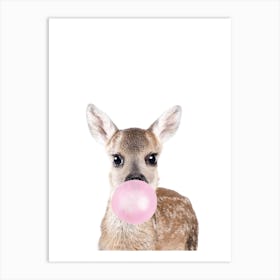 Bubble Gum Deer Art Print