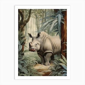 Rhino Exploring The Forest 9 Art Print