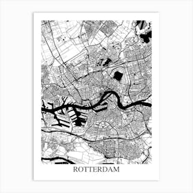 Rotterdam White Black Art Print