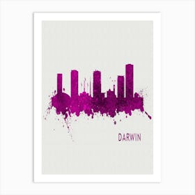 Darwin Australia City Purple Art Print