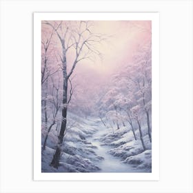 Dreamy Winter Painting Abisko National Park Sweden 1 Art Print