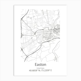 Easton,United States Minimalist Map Art Print