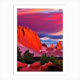 The Garden Of The Gods Sunset Pop Art Art Print