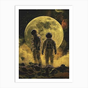 Two Astronauts In Space Art Print