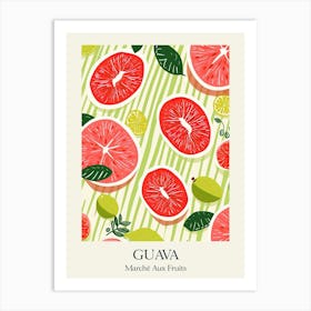 Marche Aux Fruits Guava Fruit Summer Illustration 1 Art Print