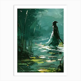 Woman In The Water Art Print