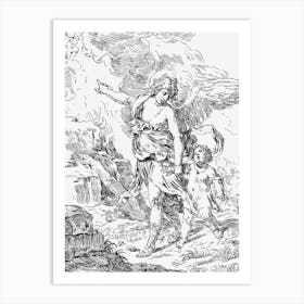 Angel Child Line Art Divine Faith Art Print