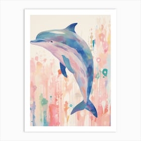 Playful Illustration Of Dolphin For Kids Room 3 Art Print