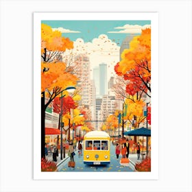 Tokyo In Autumn Fall Travel Art 3 Art Print