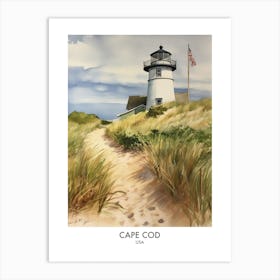 Cape Cod 1 Watercolour Travel Poster Art Print