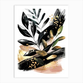 Black And Gold Abstract Painting 13 Art Print